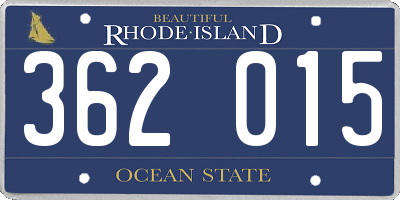 RI license plate 362015