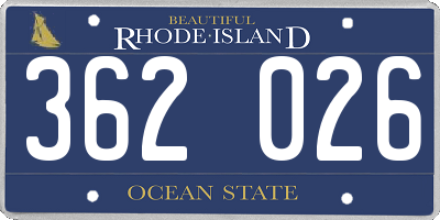 RI license plate 362026