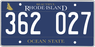 RI license plate 362027