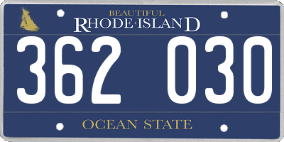 RI license plate 362030