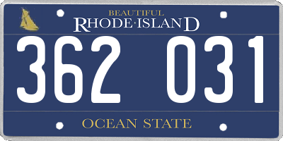 RI license plate 362031