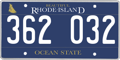 RI license plate 362032