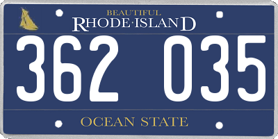 RI license plate 362035