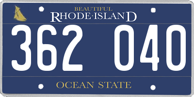 RI license plate 362040