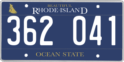 RI license plate 362041