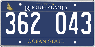 RI license plate 362043