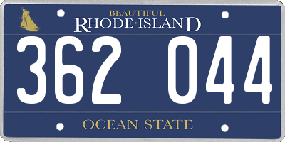 RI license plate 362044