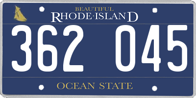 RI license plate 362045