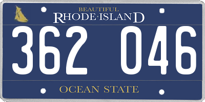 RI license plate 362046