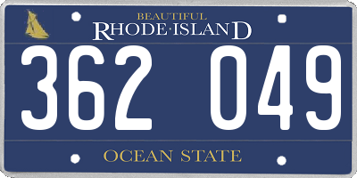 RI license plate 362049
