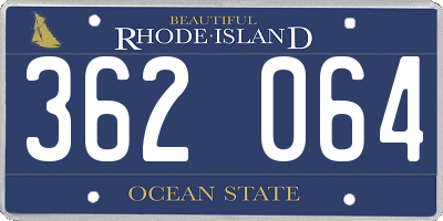 RI license plate 362064