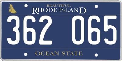 RI license plate 362065