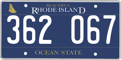 RI license plate 362067