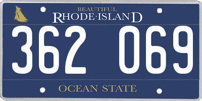 RI license plate 362069