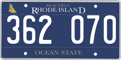 RI license plate 362070