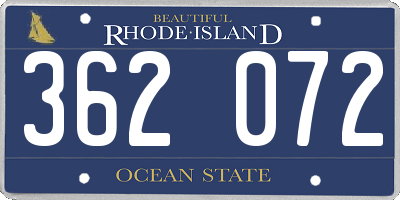 RI license plate 362072