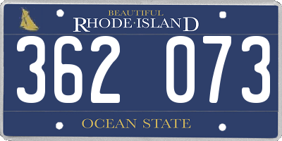 RI license plate 362073