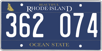 RI license plate 362074