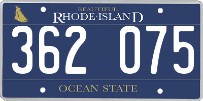 RI license plate 362075