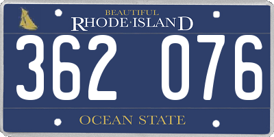 RI license plate 362076