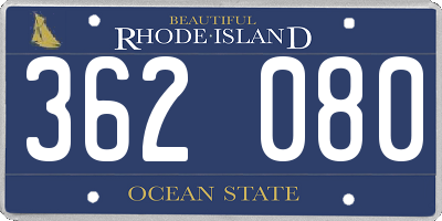 RI license plate 362080