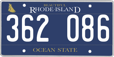 RI license plate 362086