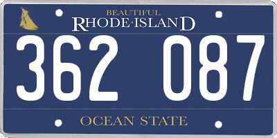 RI license plate 362087