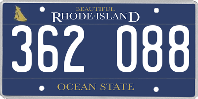 RI license plate 362088