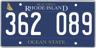 RI license plate 362089
