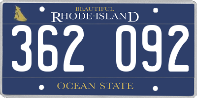 RI license plate 362092