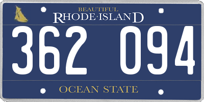 RI license plate 362094