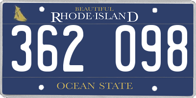 RI license plate 362098