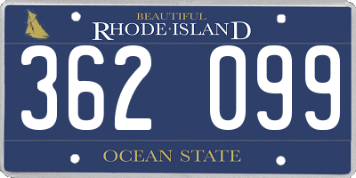 RI license plate 362099