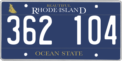 RI license plate 362104