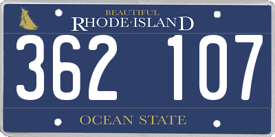 RI license plate 362107
