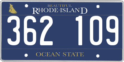 RI license plate 362109