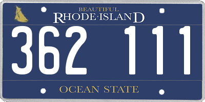 RI license plate 362111