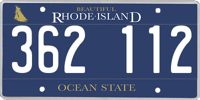 RI license plate 362112