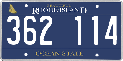 RI license plate 362114