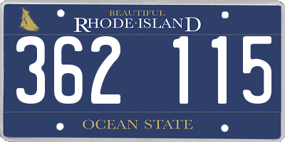 RI license plate 362115