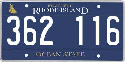 RI license plate 362116