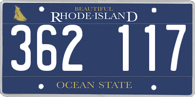 RI license plate 362117