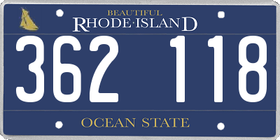 RI license plate 362118