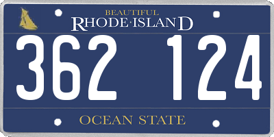 RI license plate 362124