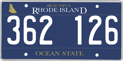 RI license plate 362126