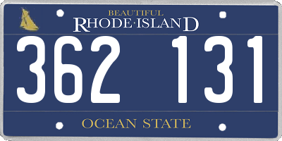 RI license plate 362131