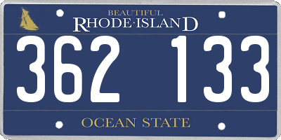 RI license plate 362133