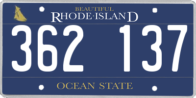 RI license plate 362137