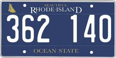 RI license plate 362140