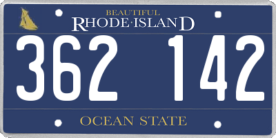RI license plate 362142